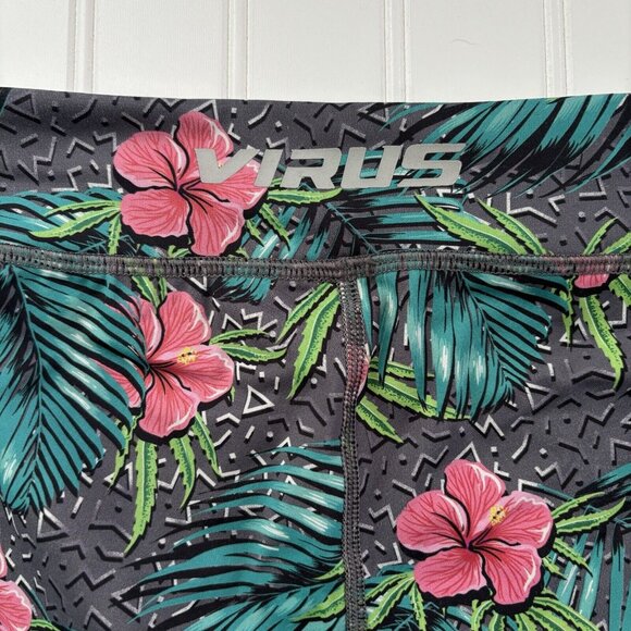 Virus 3” Compression Workout Shorts (Size M) Data Tropical Print MMA CrossFit - Picture 5 of 6